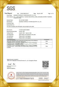 PE coated paper-SGS-2023